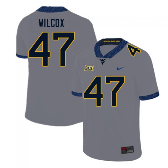 Men's West Virginia Mountaineers NCAA #47 Avery Wilcox Gray Authentic Nike Stitched College Football Jersey WV15Z26EK